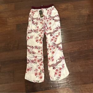 Rituals ... Cosmetics Pants Womens Medium Home Crane Bird Lounge Satin NWT